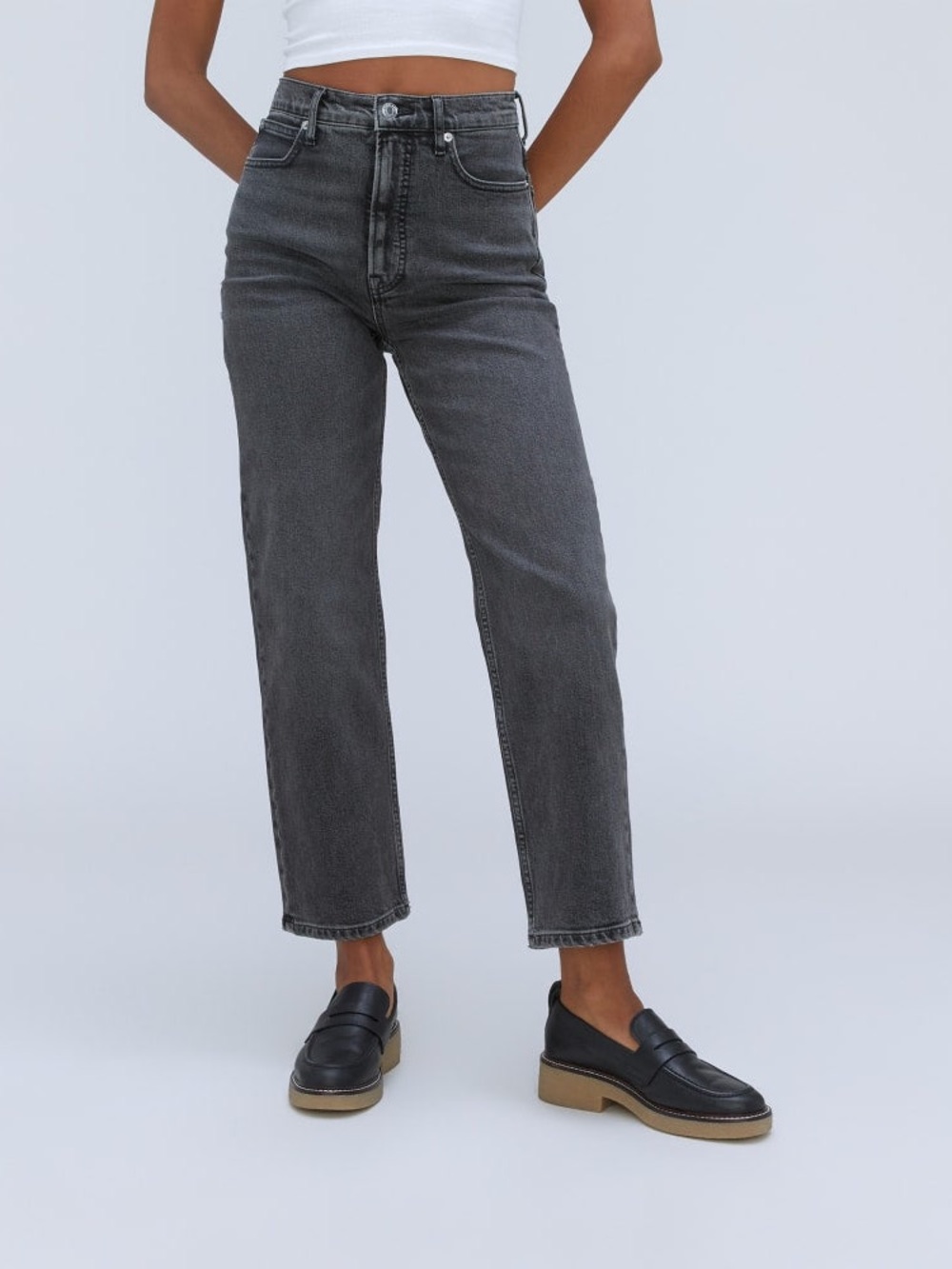 Everlane The Way-High Jean in Washed Black 25 Crop